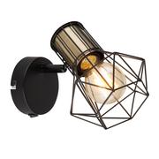 Lampy sufitowe - Globo Priska 54017-1M plafon lampa sufitowa spot 1x40W E27 czarny/złoty - miniaturka - grafika 1