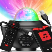 Oświetlenie świąteczne - Lampki choinkowe GALAXIA PROJEKTOR GWIAZD Dla Dzieci Rzutnik Nieba Lampka Nocna Głośnik BLUETOOTH - miniaturka - grafika 1