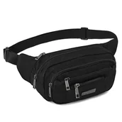 Nerki - Saszetka nerka męska damska czarna pojemna duża biodrówka sportowa ZAGATTO - miniaturka - grafika 1