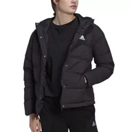 Kurtki i kamizelki sportowe damskie - Kurtka adidas Helionic Hooded Down HG8747 - czarna - Adidas - miniaturka - grafika 1