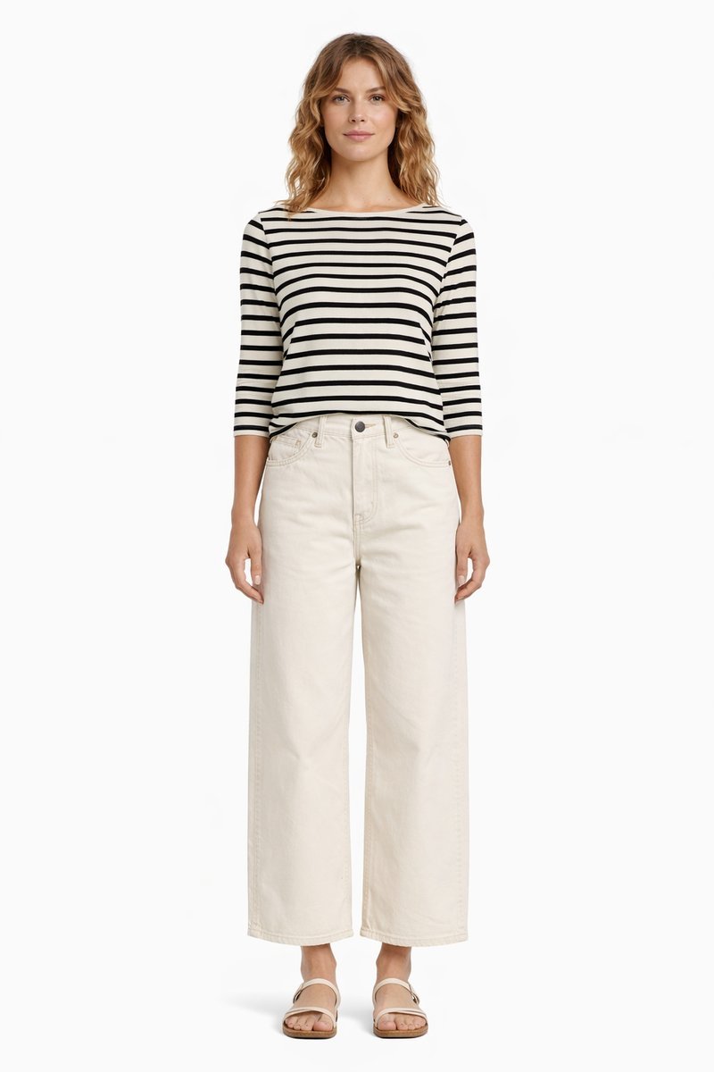 TOMMY HILFIGER BIAŁE JEANSY Z SZEROKĄ NOGAWKĄ 26/32 I3A