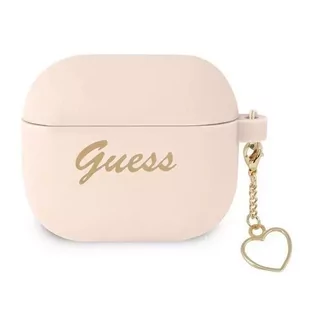 Guess GUA3LSCHSP AirPods 3 cover różowy/pink Silicone Charm Collection - Akcesoria do słuchawek - miniaturka - grafika 1