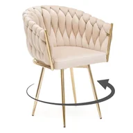 Krzesła - Krzesło obrotowe DC-7077S360 welur beż #5 - miniaturka - grafika 1