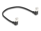 Kable miedziane - DeLOCK Kabel sieciowy RJ45 Cat.6A S/FTP Slim w dół/w dół pod kątem 90° 0,25 m czarny 80297 - miniaturka - grafika 1
