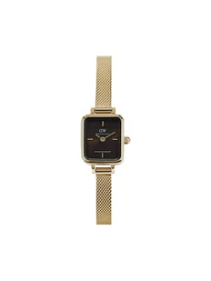 Zegarek Daniel Wellington Zegarek Quadro Mini Evergold Amber DW00100654 Złoty - Zegarki męskie - miniaturka - grafika 1