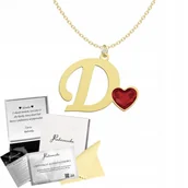Łańcuszki - Złoty Naszyjnik z Literką D Litera Łańcuszek Serce 925 DEDYKACJA GRATIS - miniaturka - grafika 1