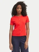 Bluzki damskie - Tommy Hilfiger Bluzka WW0WW48709 Czerwony Slim Fit - miniaturka - grafika 1