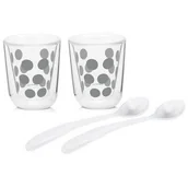 Szklanki - Zak! DESIGNS Zestaw 2 szklanek z łyżeczkami 200ml DESIGNS srebrny 1694-R690 - miniaturka - grafika 1