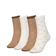Skarpetki damskie - Calvin Klein Skarpety damskie CLSSC (4 sztuki), Camel Combo, rozmiar uniwersalny - miniaturka - grafika 1