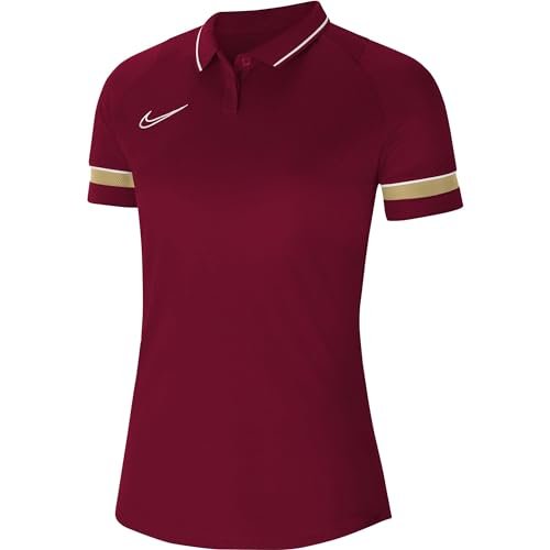 Nike Damska koszulka polo Academy 21 Polo Women czerwony Team Red/White/Jersey Gold/White XXS