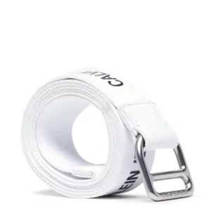 Paski - Calvin Klein Pasek Damski JEANS - Slider Webbing Belt 30mm K60K608292 Bright White YAF - grafika 1