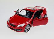 Samochody i pojazdy dla dzieci - Welly Hyundai Genesis Coupe Czerwony 1:34 Samochód Nowy Metalowy Model - miniaturka - grafika 1