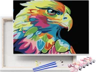 Malowanie po numerach - Malowanie po numerach Kolorowy Orzeł 40x50cm RAMA / beliart - miniaturka - grafika 1