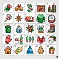 Kalendarze - Naklejki Świąteczne Kalendarz Adwentowy 60 20X20 - miniaturka - grafika 1