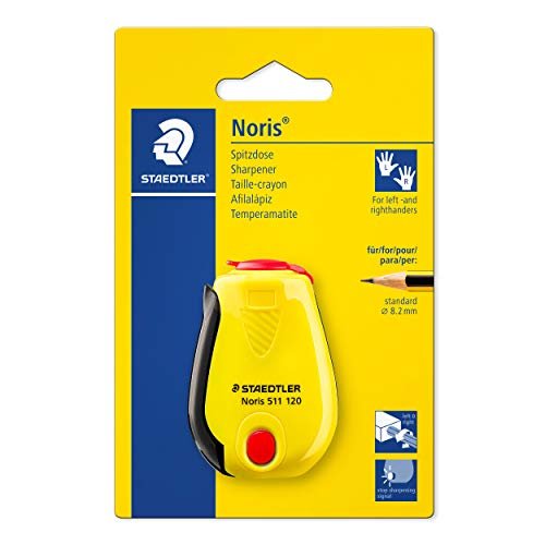 Staedtler Noris 511 120 BK temperówka do długopisów o grubości do 8,2 mm, odpowiednia dla osób lewo- i praworęcznych, funkcja zapadkowa, wskaźnik punktowego zatrzymania, końcówki obu kierunków,