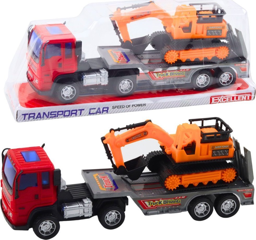 Zestaw Ciężarówka Laweta Naczepa Koparka Gąsienicowa