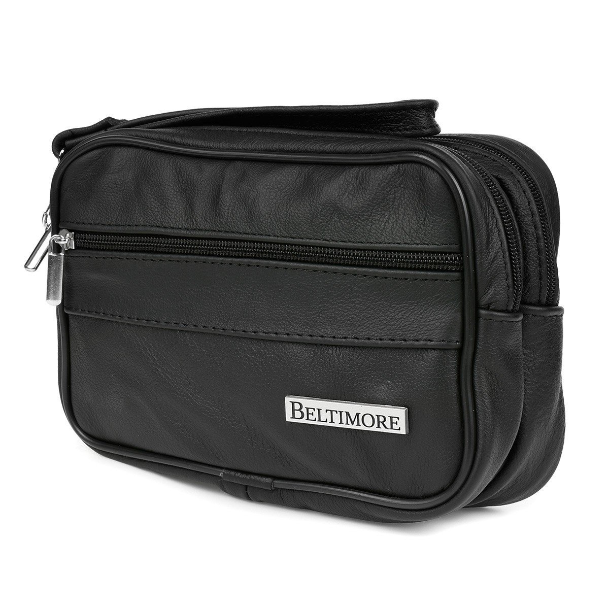 Saszetka męska skórzana do ręki czarna dwukomorowa Beltimore X49 czarny