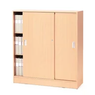 Szafy biurowe - Szafa z drzwiami przesuwnymi FLEXUS, 1325x1200x415 mm, buk - miniaturka - grafika 1