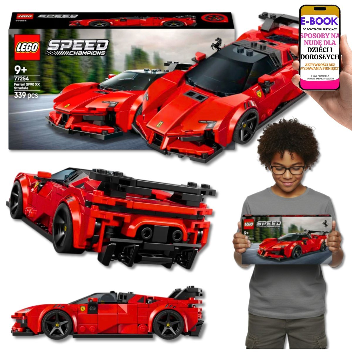 LEGO Ferrari SF90 XX • Lego Autko Auto Samochód PREZENT DLA CHŁOPAKA 77254 dla fanów aut Na Urodziny + EBOOK-3
