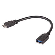 Kable USB - Akyga Kabel USB 3.0 AK-AD-30 USB A(F) - micro USB B(M) 0,15m OTG czarny AK-AD-30 - miniaturka - grafika 1