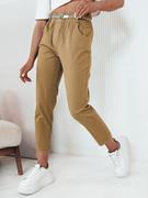 Spodnie damskie - Spodnie damskie materiałowe ERLON żółte Dstreet UY2029 - miniaturka - grafika 1