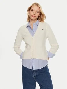 Tommy Hilfiger Kardigan WW0WW43092 Beżowy Regular Fit - Swetry damskie - miniaturka - grafika 1