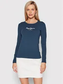 Bluzki damskie - Pepe Jeans Bluzka New Virginia PL505203 Granatowy Slim Fit - miniaturka - grafika 1