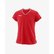 Tenis ziemny - Koszulka tenisowa dziewczęca z krótkim rękawem Wilson Team II V-Neck - miniaturka - grafika 1