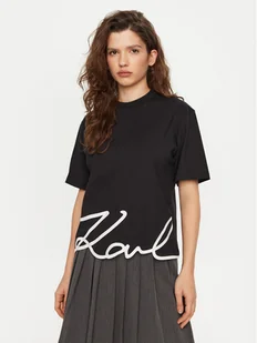 KARL LAGERFELD T-Shirt A1W17013 Czarny Relaxed Fit - Koszulki i topy damskie - miniaturka - grafika 1