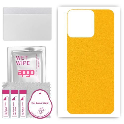 folia naklejka skórka strukturalna na TYŁ do ZTE Blade V50S - Żółty Pastel Matowy - apgo SKINS