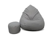 Pufy i podnóżki - Pufa sako XXXXL worek + gratis Kenia czarno-biała - miniaturka - grafika 1