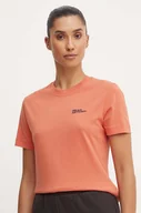 Koszulki sportowe damskie - Jack Wolfskin t-shirt bawełniany damski kolor pomarańczowy - miniaturka - grafika 1