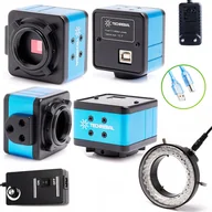 Mikroskopy i lupy - Kamera Do Mikroskopu Cyfrowego Stereoskopowego Techrebal T250 niebieska 5MP USB Oświetlenie 56x LED - miniaturka - grafika 1