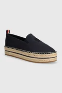 Espadryle damskie - Tommy Hilfiger espadryle TH EMBROIDERED CANVAS FLATFORM kolor granatowy na platformie FW0FW07696 - miniaturka - grafika 1