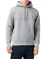 Bluzy męskie - GANT Męska bluza z kapturem Tonal Archive Shield Sweat Hoodie, szary melanż, XL - miniaturka - grafika 1