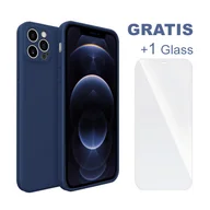Etui i futerały do telefonów - Etui ochronne SOONTEC (niebieskie) do Apple iPhone 12 Pro, ochronne etui TPU + 1 szkło pancerne chroniące ekran, FULL COVER GLASS - miniaturka - grafika 1