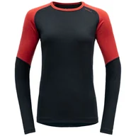 Koszulki sportowe damskie - Damska koszulka Devold Jakta Merino 200 Shirt Rozmiar: L / Kolor: czarny/pomarańczowy - miniaturka - grafika 1