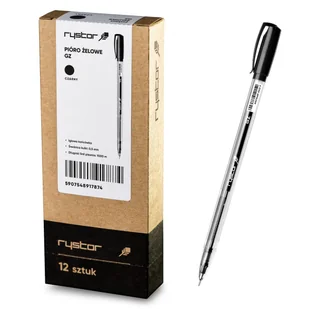 RYSTOR Pióro żelowe 0.3mm czarne Rystor New GZ-031 - Pióra kulkowe - miniaturka - grafika 2
