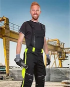 Odzież robocza - Ardon NEON ogrodniczki - dopracowana sylwetka, wielofunkcyjna kieszeń miechowa na boku, kieszeń komórka 5,6 - żółty 48 - miniaturka - grafika 1