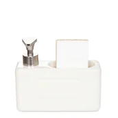 Mydelniczki i dozowniki mydła - Dozownik DO KUCNHI ŁAZIENKI JASAI BIAŁY z gąbką - miniaturka - grafika 1