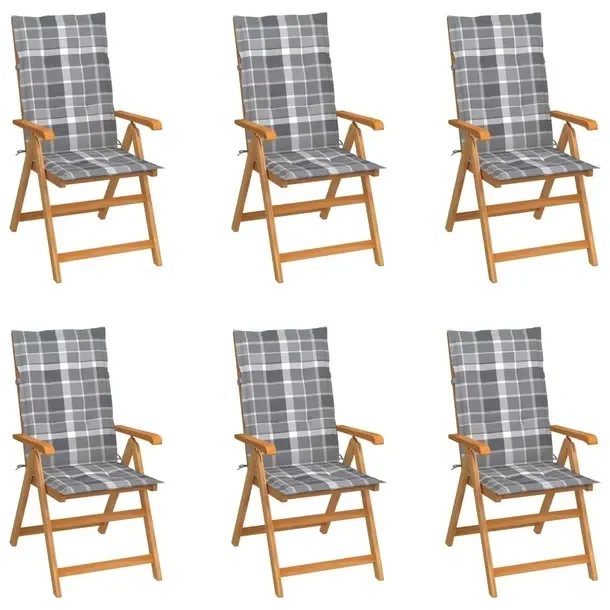 6x Krzesło Ogrodowe Z Poduszkami Zestaw Drewniane Na Taras Balkon Ogród