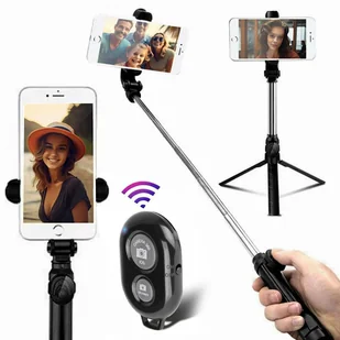 CoolStaff Rozkładany Statyw Selfiestick Monopod Uchwyt Na Telefon z Pilotem Bluetooth - Monopody - miniaturka - grafika 1