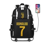 Torby podróżne - Cristiano Ronaldo Plecak z nadrukiem gwiazdy piłki nożnej i torba podróżna czarny KOLOR3 - miniaturka - grafika 1