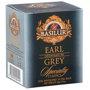 BASILUR Earl Grey- Czarna herbata cejlońska z olejkiem bergamotowym, w saszetkach, 10x2 g - Herbata - miniaturka - grafika 1