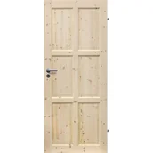 Drzwi wewnętrzne - Skrzydło drzwiowe CZAPLA pełne 80 prawe sosna - miniaturka - grafika 1