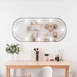 vidaXL Lustro ścienne z LED, 40x90 cm, szklane, owalne - Lustra - miniaturka - grafika 1