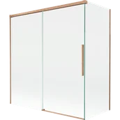 Parawany nawannowe - Mexen Rox parawan nawannowy 2-skrzydłowy rozsuwany 150 + 70 x 150 cm, transparent, miedż szczotkowana - 8C9-150-070-65-00 - miniaturka - grafika 1