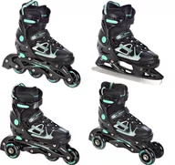 Wrotki - Rolki Łyżwy 4w1 Raven Spirit Black/Mint 40-43 - miniaturka - grafika 1