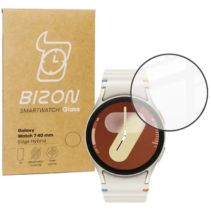 Szkło hybrydowe Bizon Glass Watch Edge Hybrid dla Galaxy Watch 7 40 mm, czarne - Akcesoria do smartwatchy - miniaturka - grafika 1