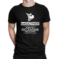Koszulki męskie - Magazynier - jednostka do zadań specjalnych - męska koszulka na prezent Czarna - miniaturka - grafika 1